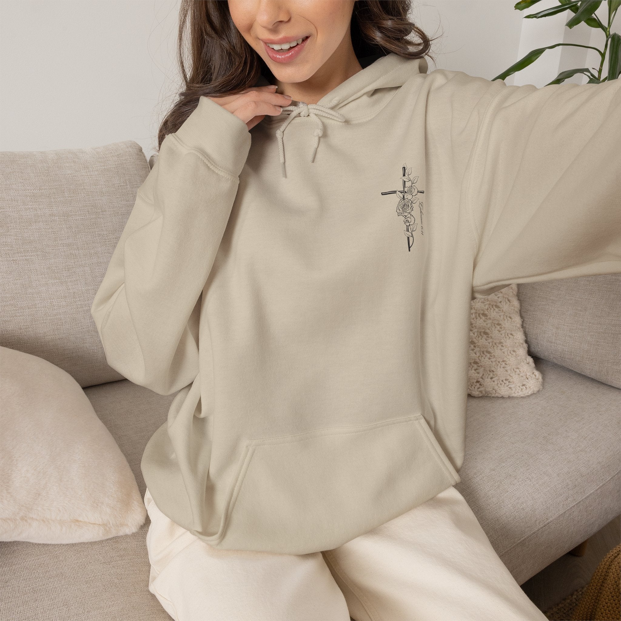 Winged Cross Hoodie — Inspirational Christian Cross Hoodie with Angel Wings & Scripture Quote
