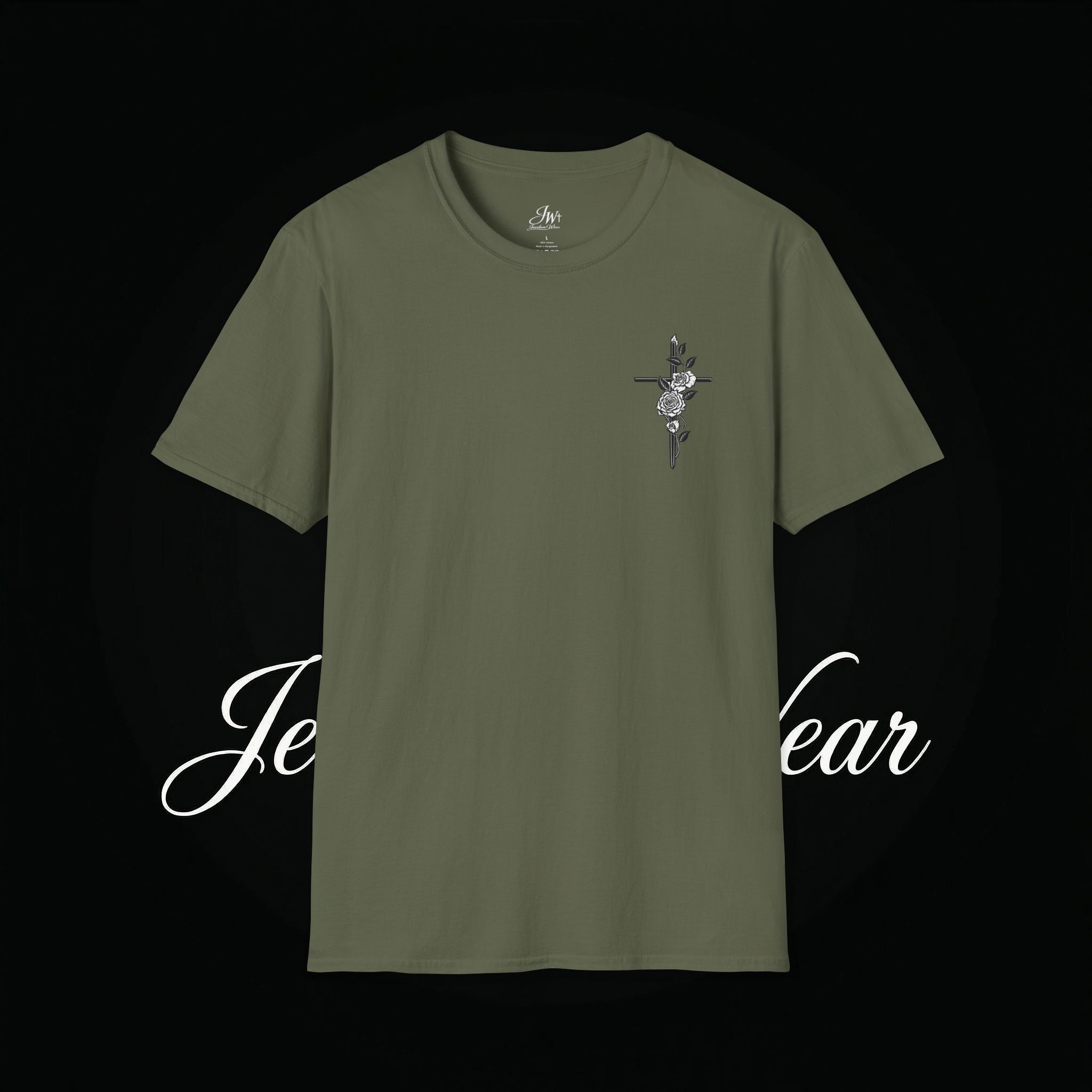 Christian Cross Sword T-Shirt — Winged Sword & Scripture Graphic