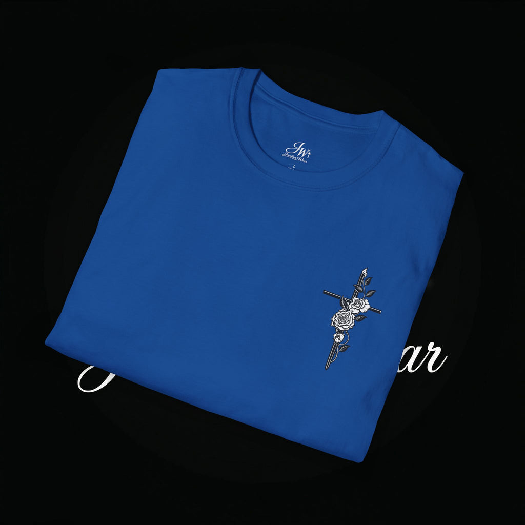 Christian Cross Sword T-Shirt — Winged Sword & Scripture Graphic
