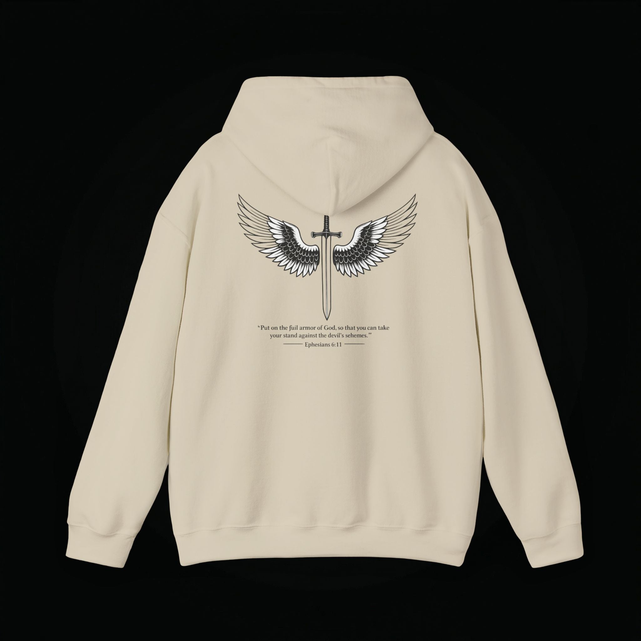 Winged Cross Hoodie — Inspirational Christian Cross Hoodie with Angel Wings & Scripture Quote