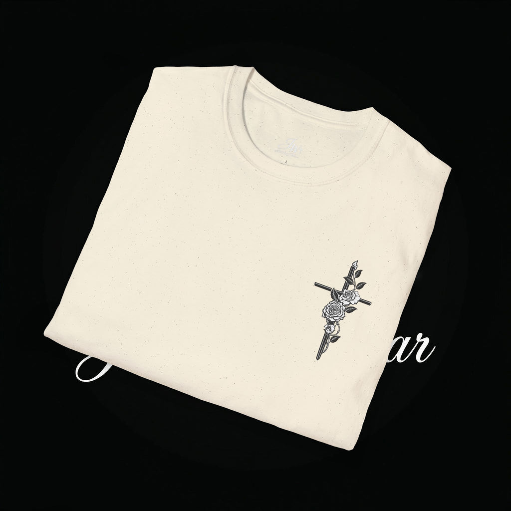 Christian Cross Sword T-Shirt — Winged Sword & Scripture Graphic