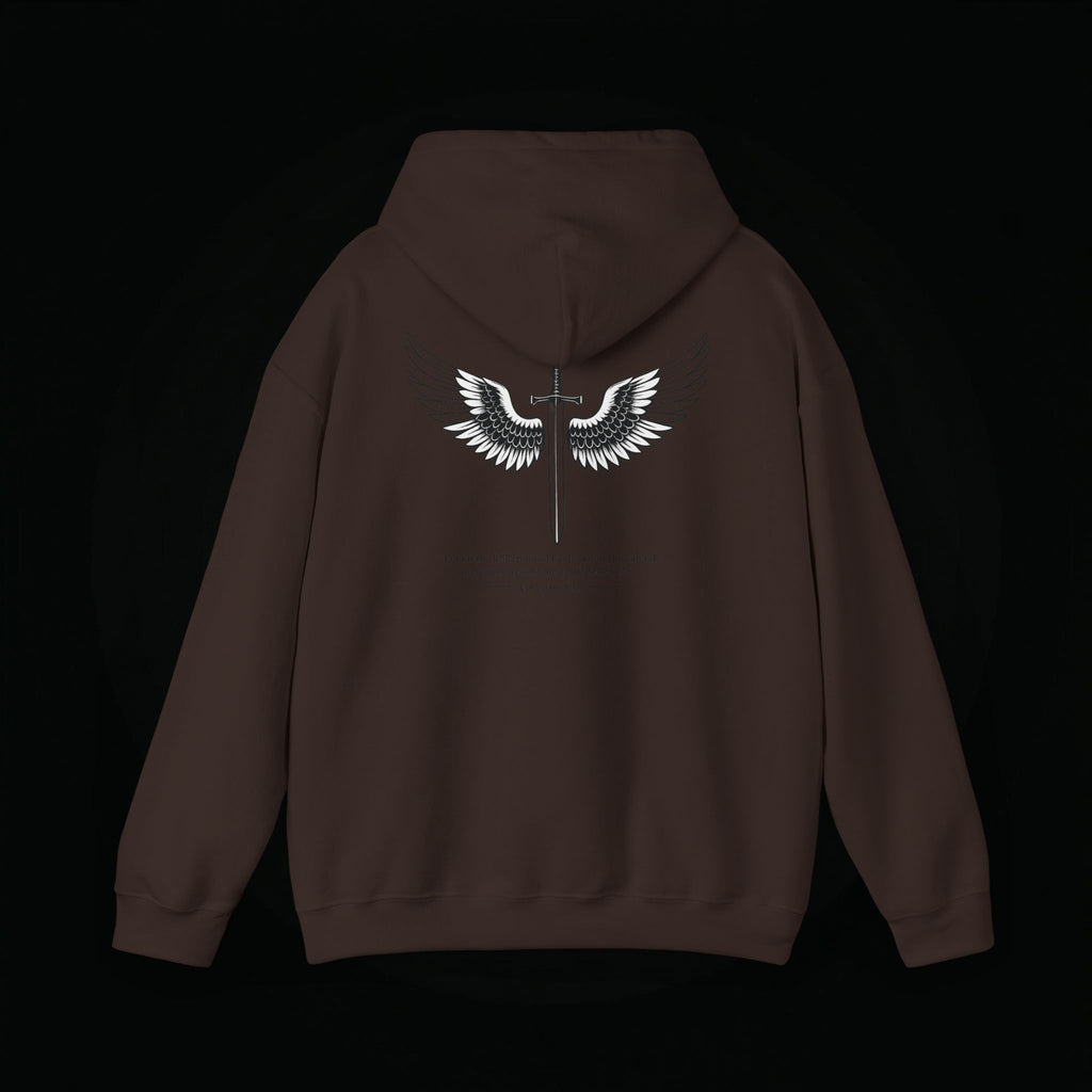 Winged Cross Hoodie — Inspirational Christian Cross Hoodie with Angel Wings & Scripture Quote
