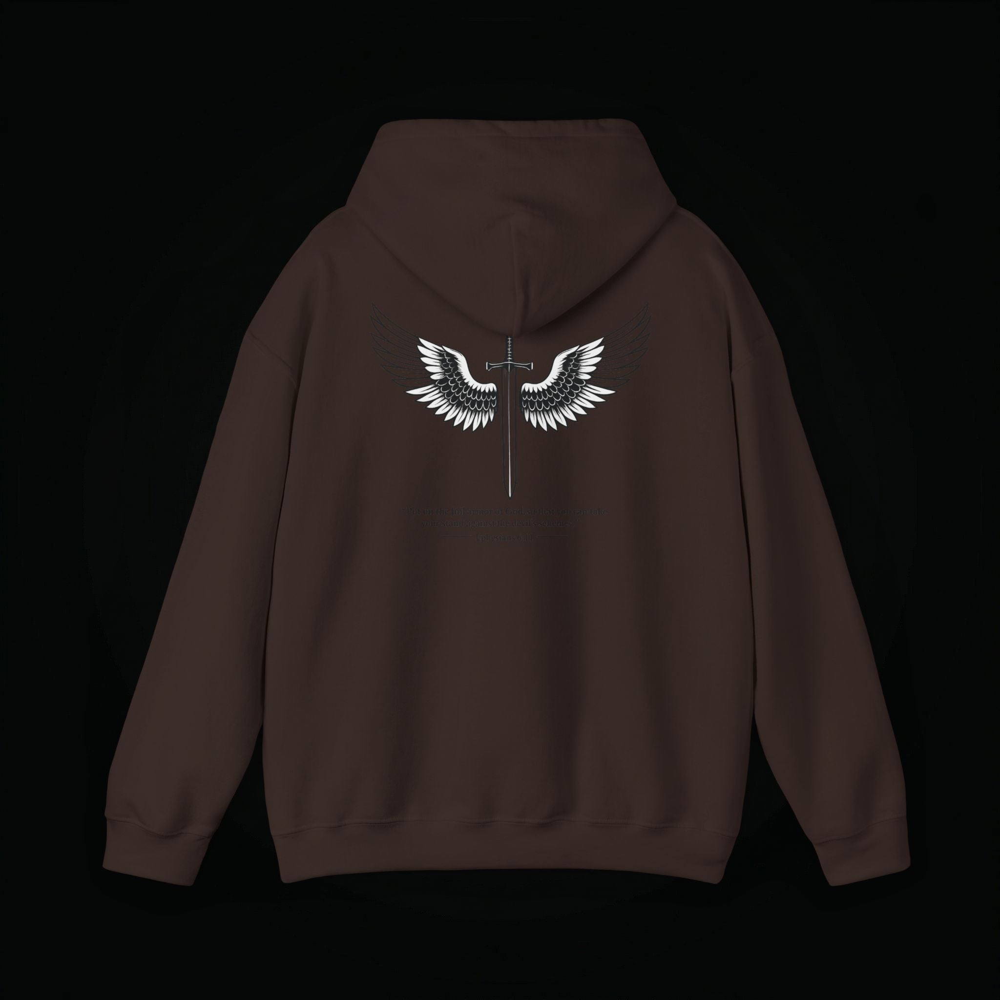 Winged Cross Hoodie — Inspirational Christian Cross Hoodie with Angel Wings & Scripture Quote