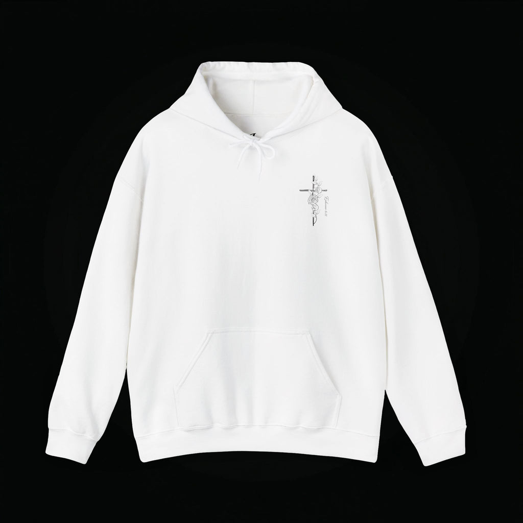 Winged Cross Hoodie — Inspirational Christian Cross Hoodie with Angel Wings & Scripture Quote
