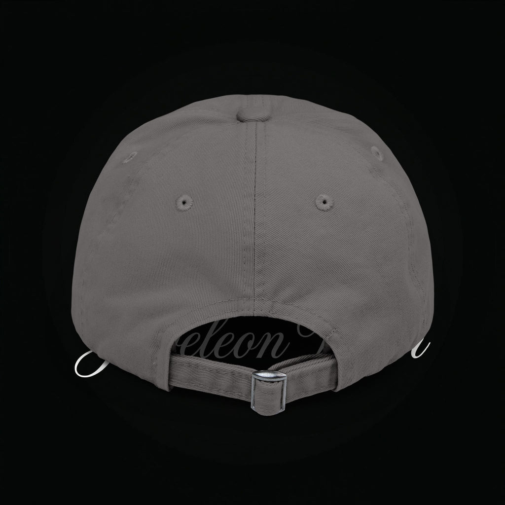 Distressed Black Cap with Rose Cross Embroidery — Gothic Floral Baseball Hat