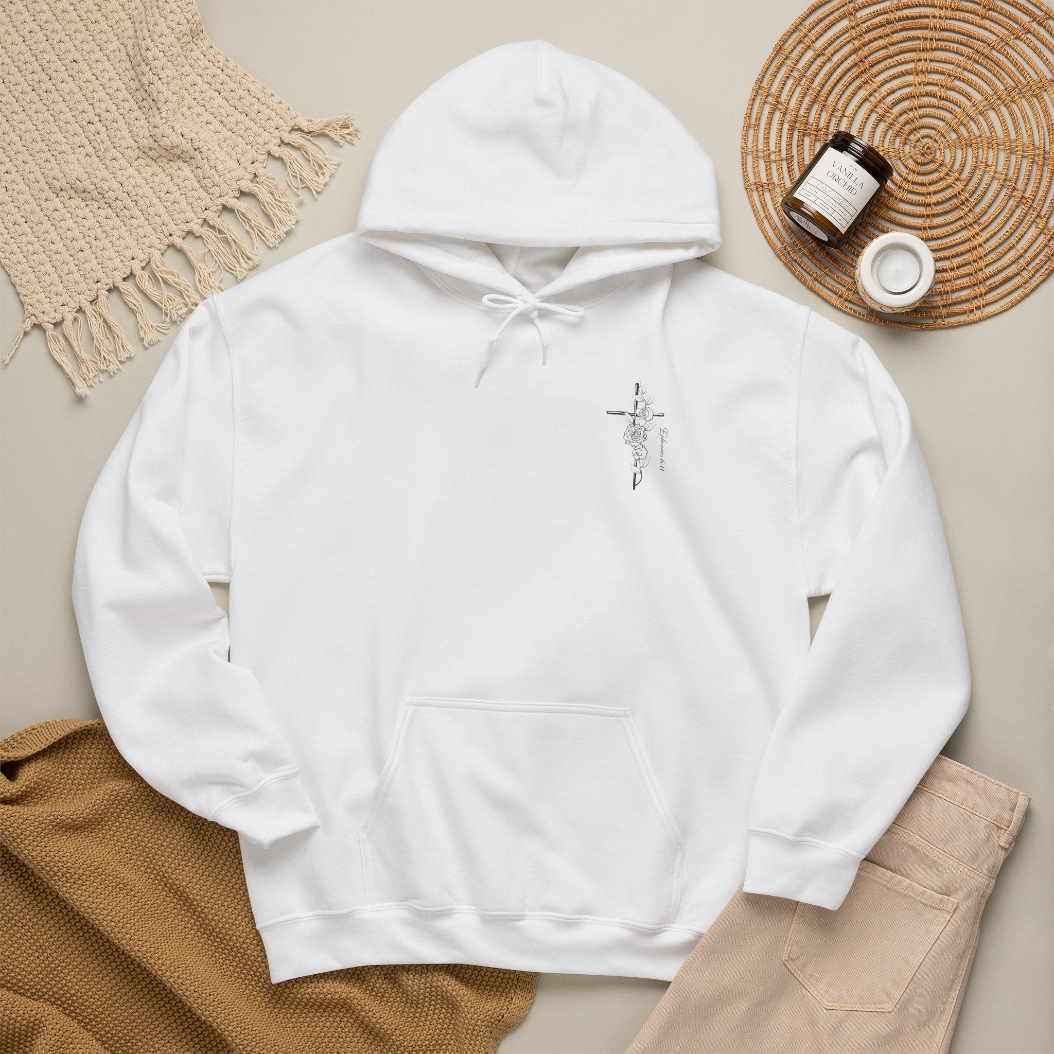 Winged Cross Hoodie — Inspirational Christian Cross Hoodie with Angel Wings & Scripture Quote
