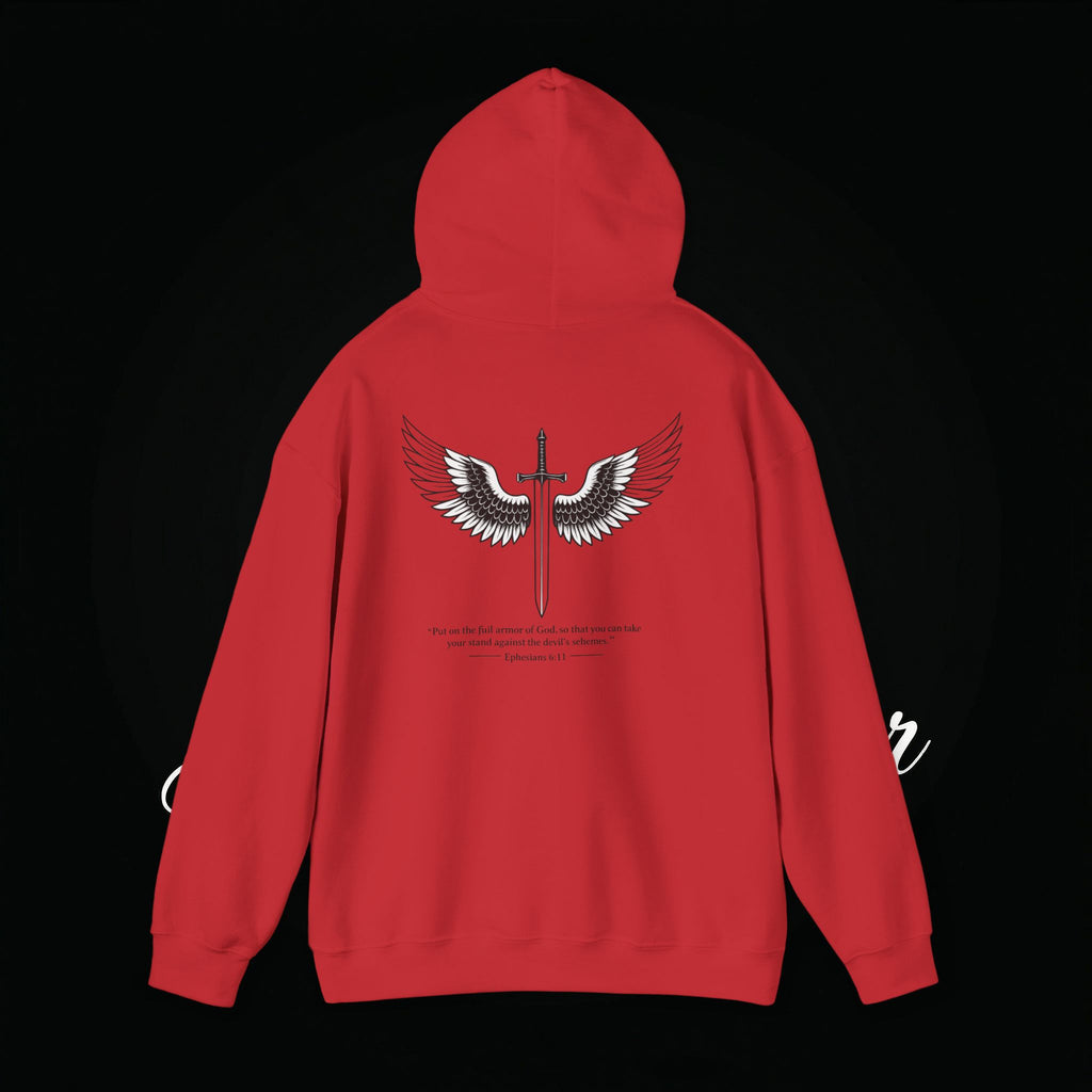 Winged Cross Hoodie — Inspirational Christian Cross Hoodie with Angel Wings & Scripture Quote