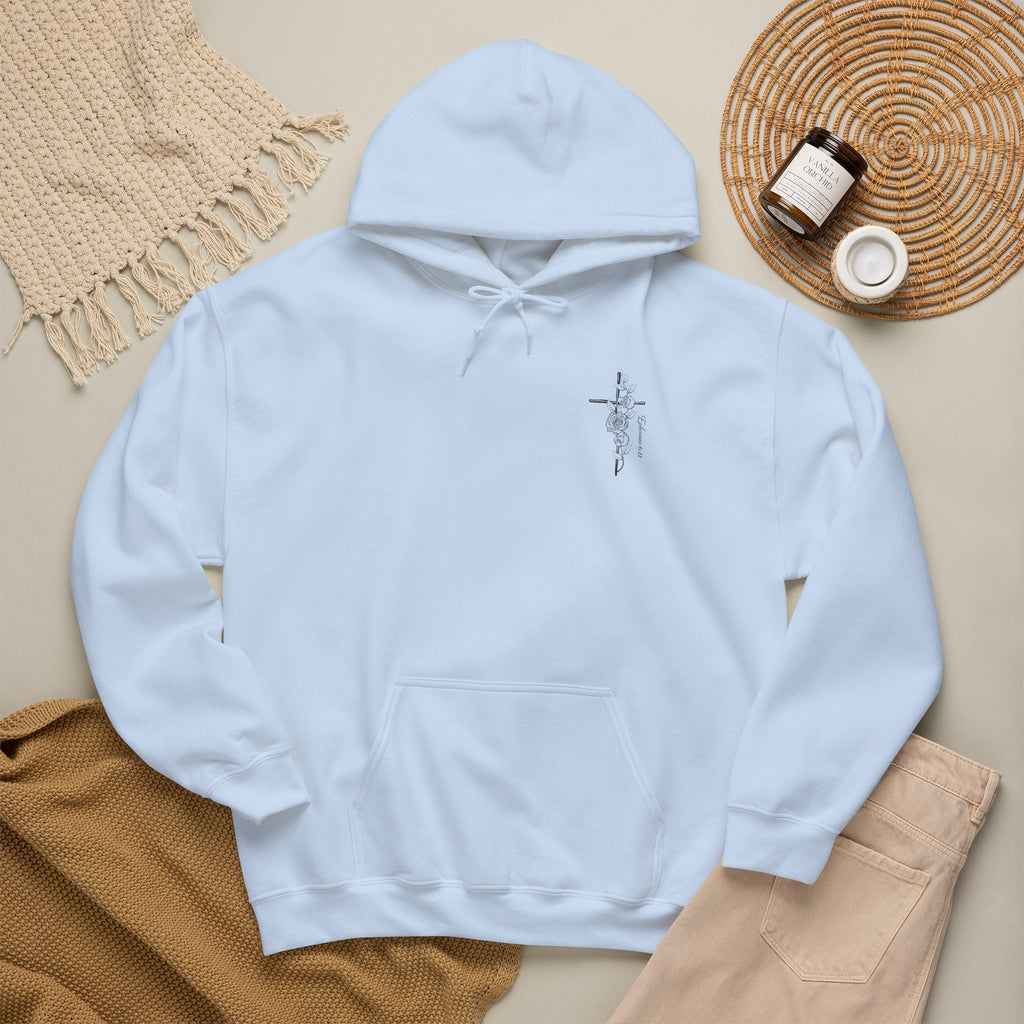 Winged Cross Hoodie — Inspirational Christian Cross Hoodie with Angel Wings & Scripture Quote