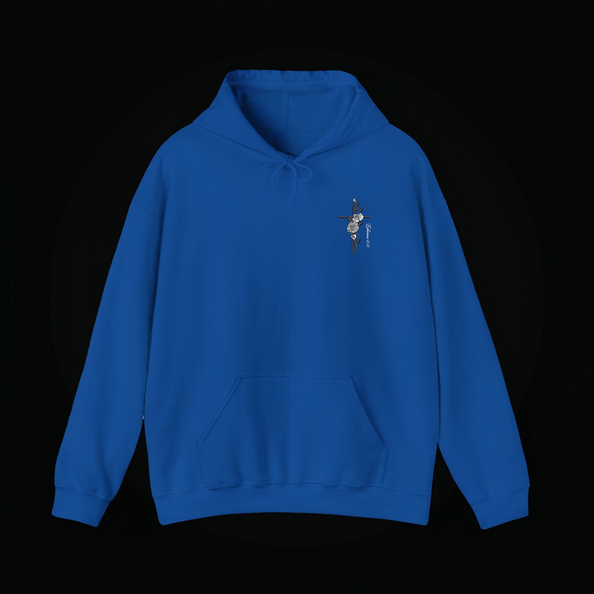 Winged Cross Hoodie — Inspirational Christian Cross Hoodie with Angel Wings & Scripture Quote