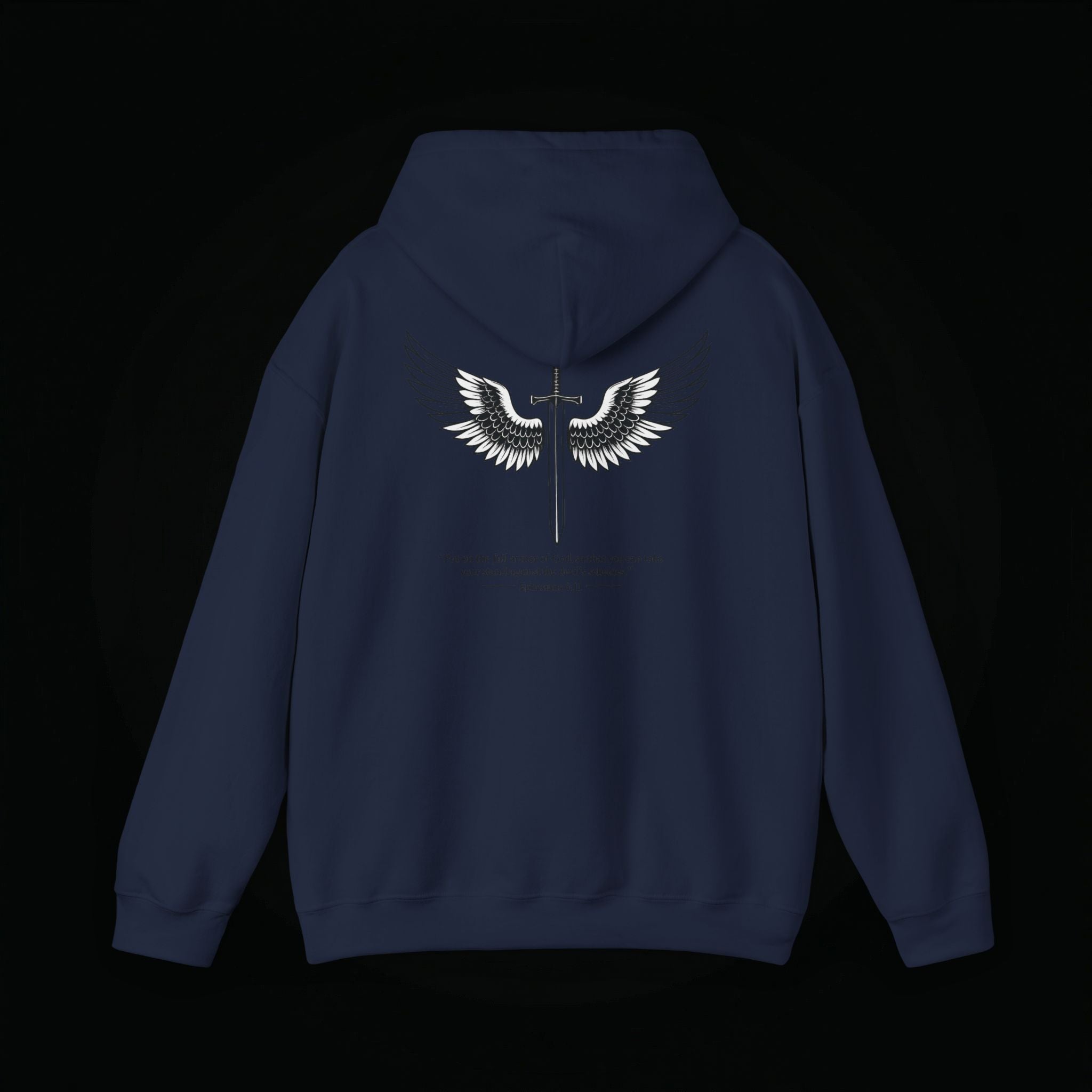 Winged Cross Hoodie — Inspirational Christian Cross Hoodie with Angel Wings & Scripture Quote