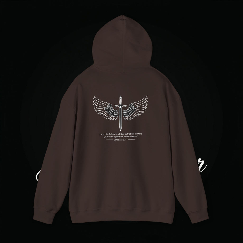 Winged Cross Hoodie — Inspirational Christian Cross Hoodie with Angel Wings & Scripture Quote