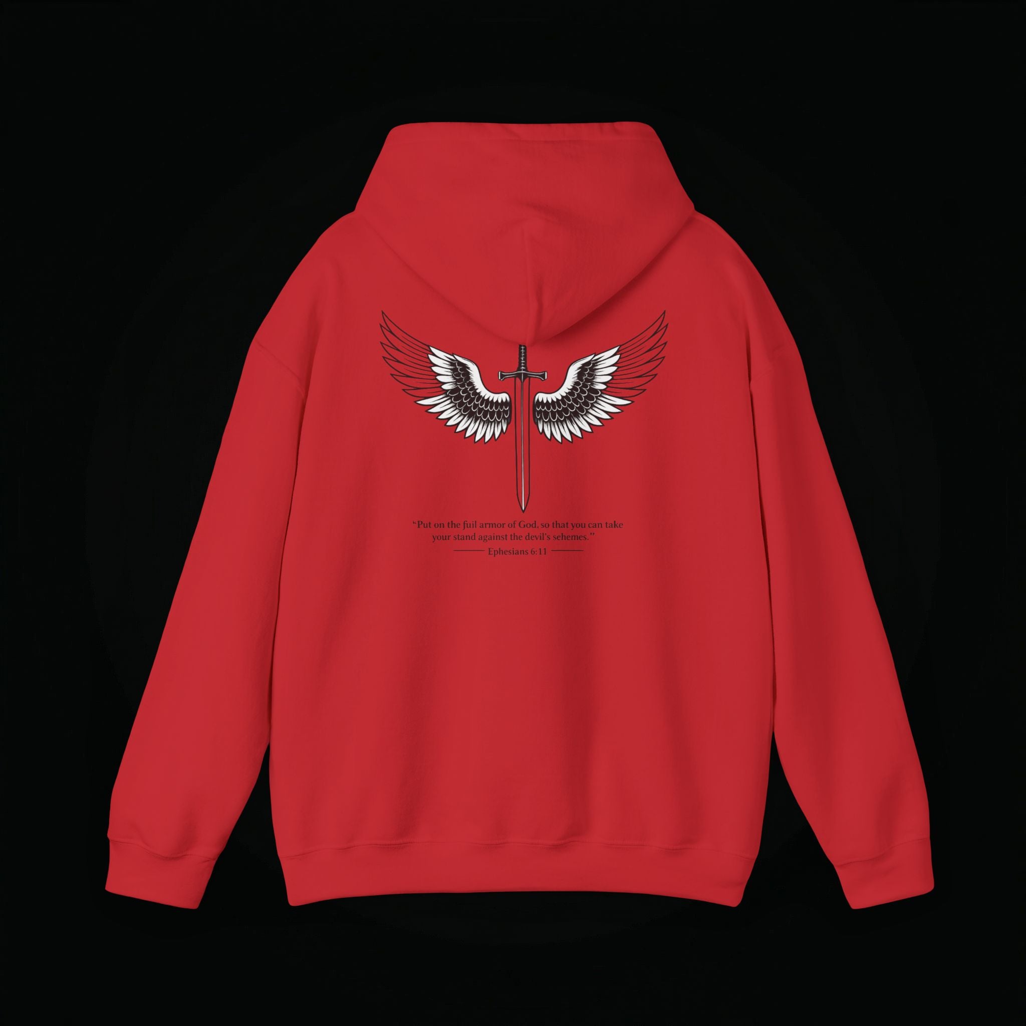 Winged Cross Hoodie — Inspirational Christian Cross Hoodie with Angel Wings & Scripture Quote