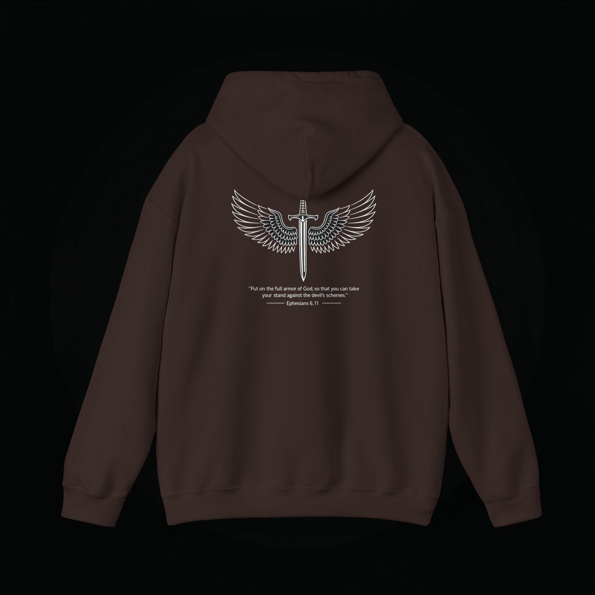 Winged Cross Hoodie — Inspirational Christian Cross Hoodie with Angel Wings & Scripture Quote