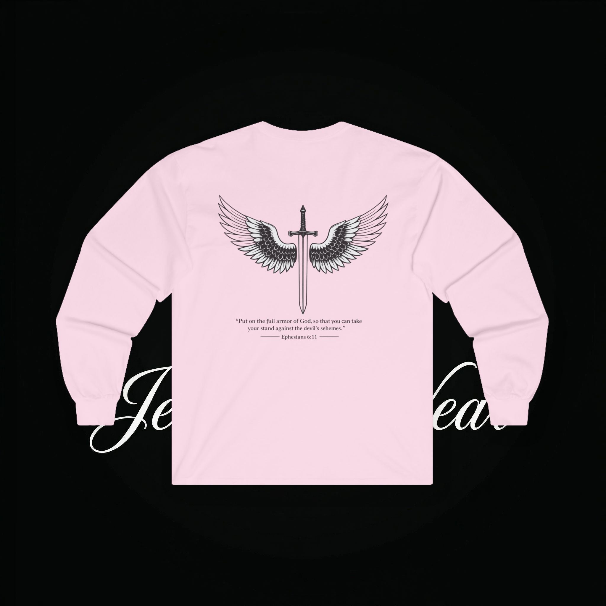 Angel Wings Sword Long Sleeve Tee — "You are the first..." Inspirational Graphic Shirt