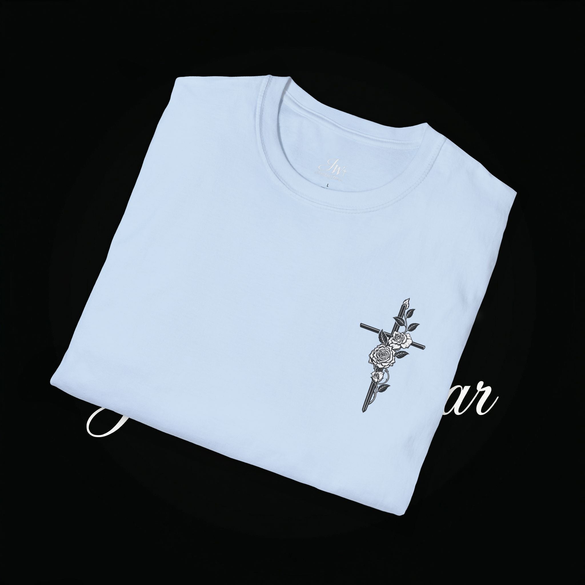 Christian Cross Sword T-Shirt — Winged Sword & Scripture Graphic