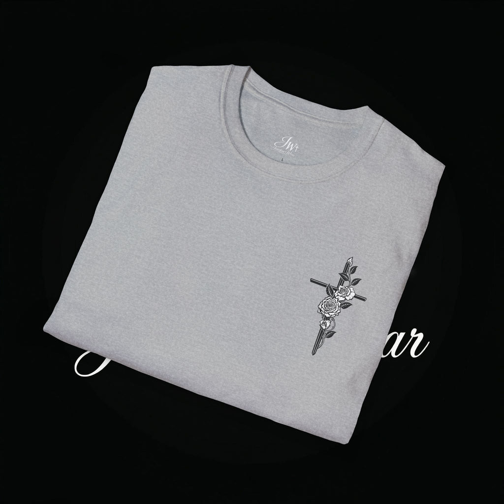 Christian Cross Sword T-Shirt — Winged Sword & Scripture Graphic