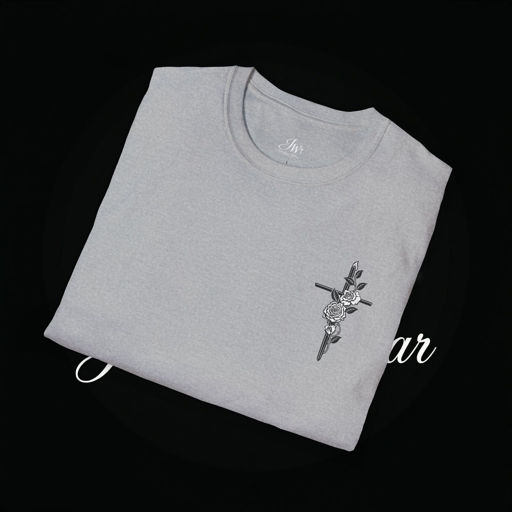 Christian Cross Sword T-Shirt — Winged Sword & Scripture Graphic
