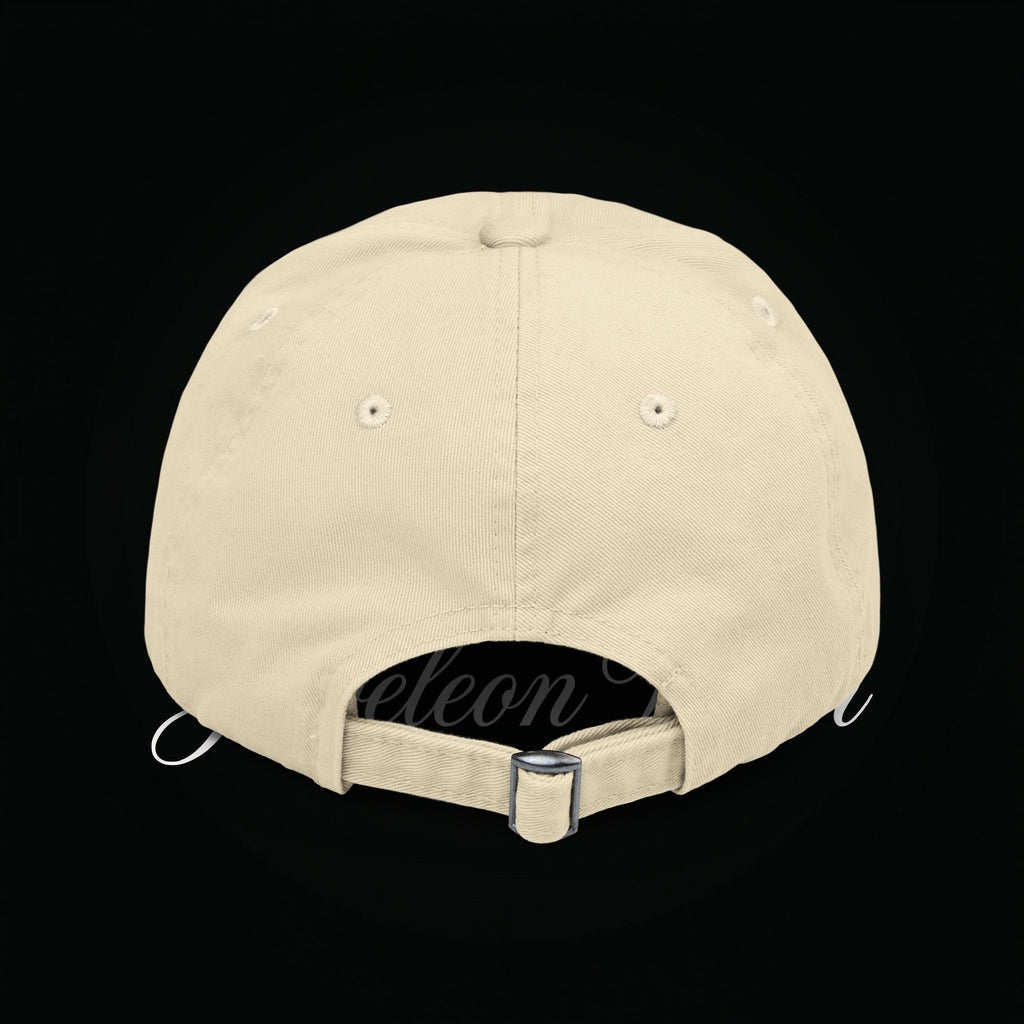 Distressed Black Cap with Rose Cross Embroidery — Gothic Floral Baseball Hat