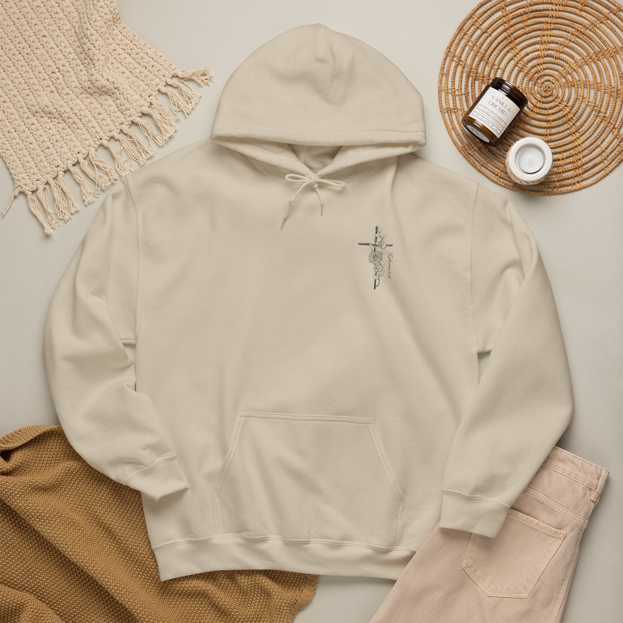 Winged Cross Hoodie — Inspirational Christian Cross Hoodie with Angel Wings & Scripture Quote