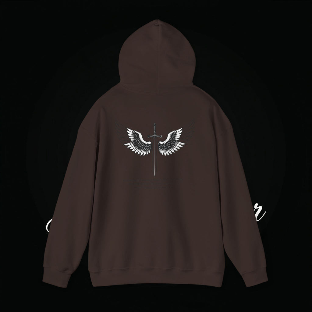 Winged Cross Hoodie — Inspirational Christian Cross Hoodie with Angel Wings & Scripture Quote