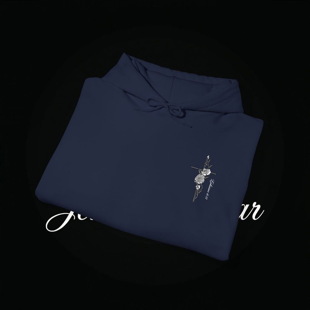 Winged Cross Hoodie — Inspirational Christian Cross Hoodie with Angel Wings & Scripture Quote