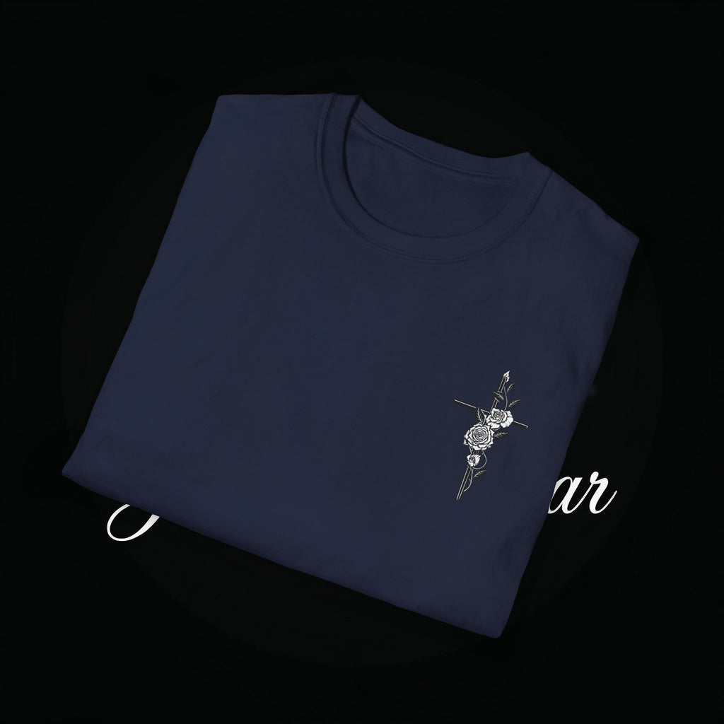 Christian Cross Sword T-Shirt — Winged Sword & Scripture Graphic