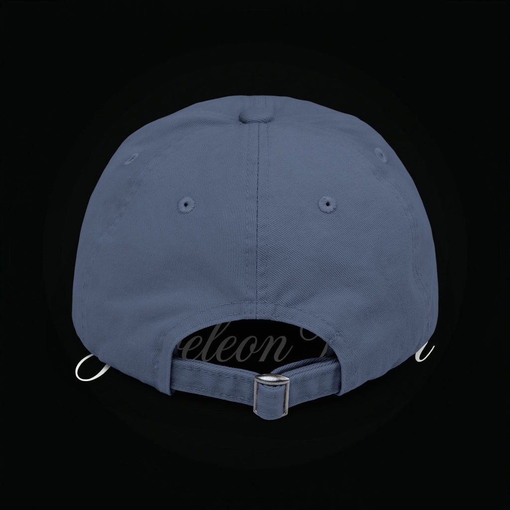 Distressed Black Cap with Rose Cross Embroidery — Gothic Floral Baseball Hat