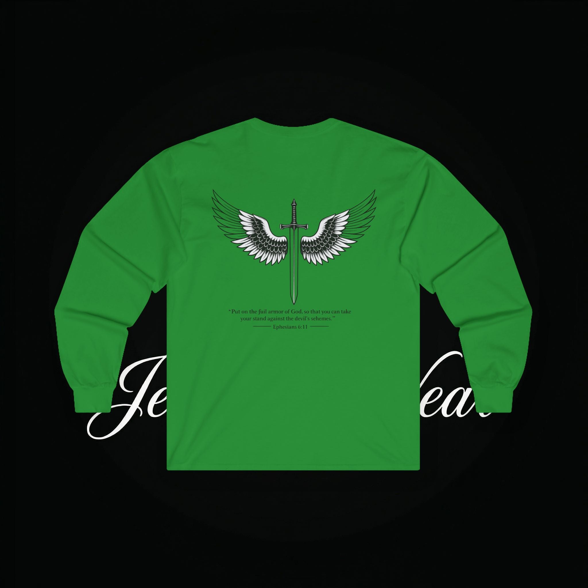 Angel Wings Sword Long Sleeve Tee — "You are the first..." Inspirational Graphic Shirt