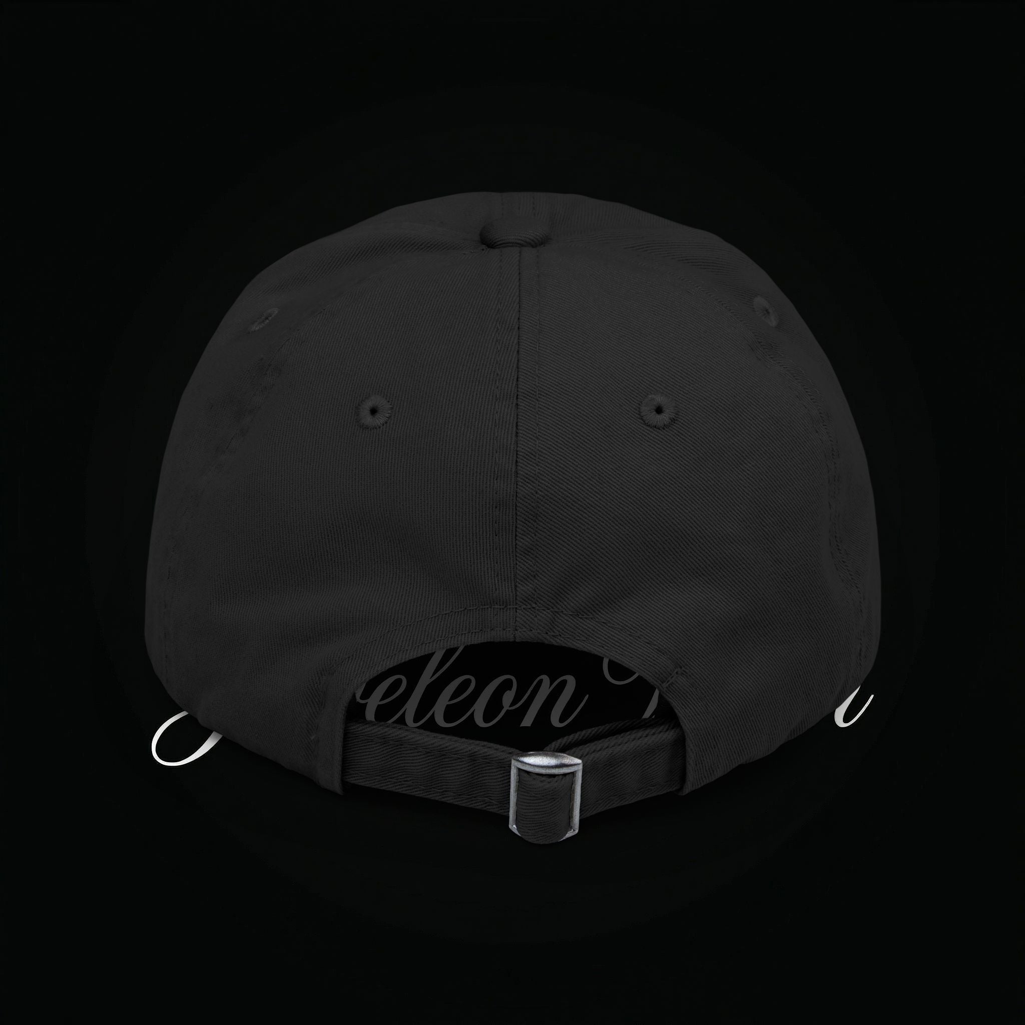 Distressed Black Cap with Rose Cross Embroidery — Gothic Floral Baseball Hat