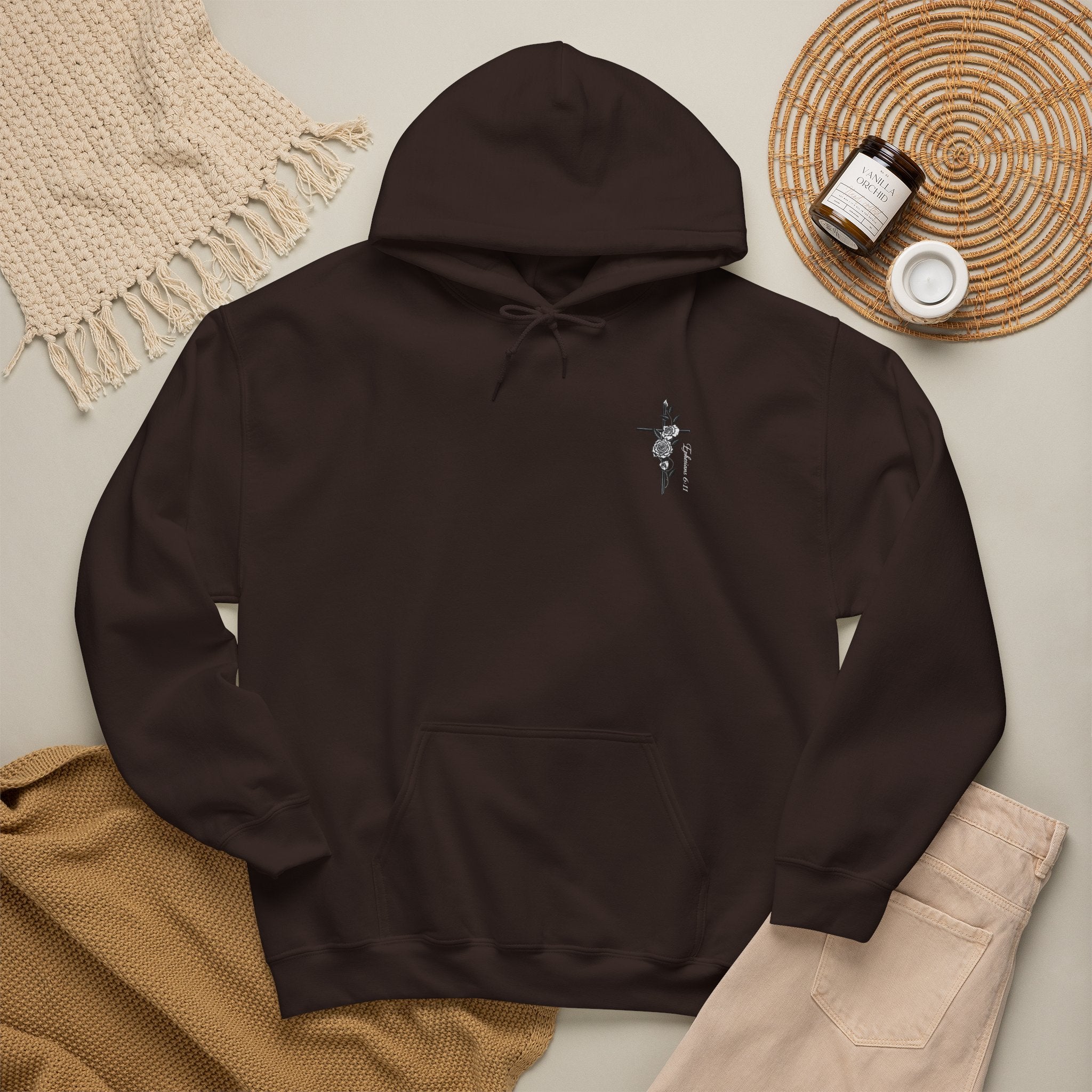 Winged Cross Hoodie — Inspirational Christian Cross Hoodie with Angel Wings & Scripture Quote