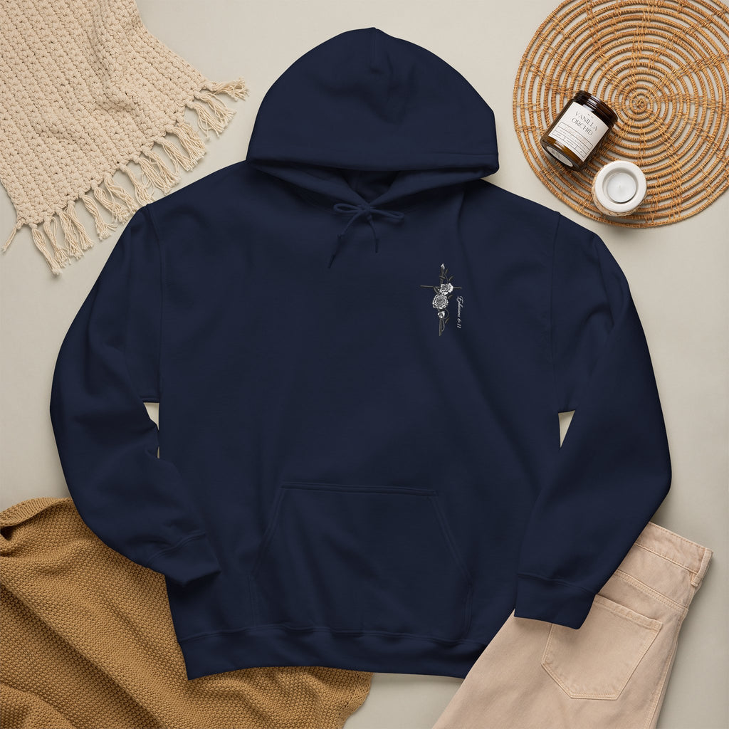 Winged Cross Hoodie — Inspirational Christian Cross Hoodie with Angel Wings & Scripture Quote
