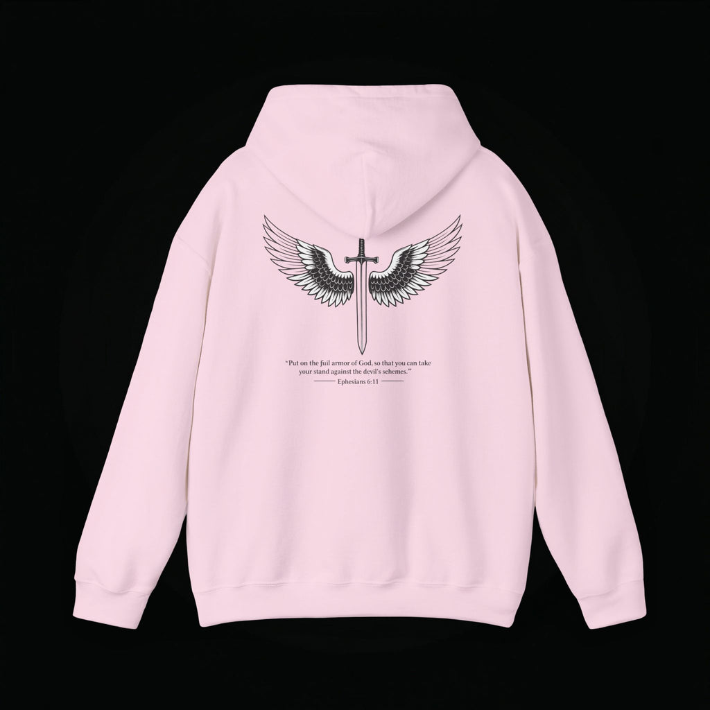 Winged Cross Hoodie — Inspirational Christian Cross Hoodie with Angel Wings & Scripture Quote