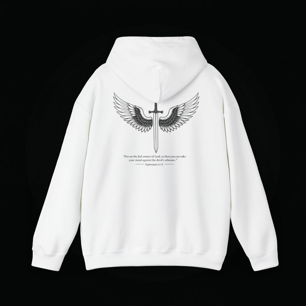 Winged Cross Hoodie — Inspirational Christian Cross Hoodie with Angel Wings & Scripture Quote